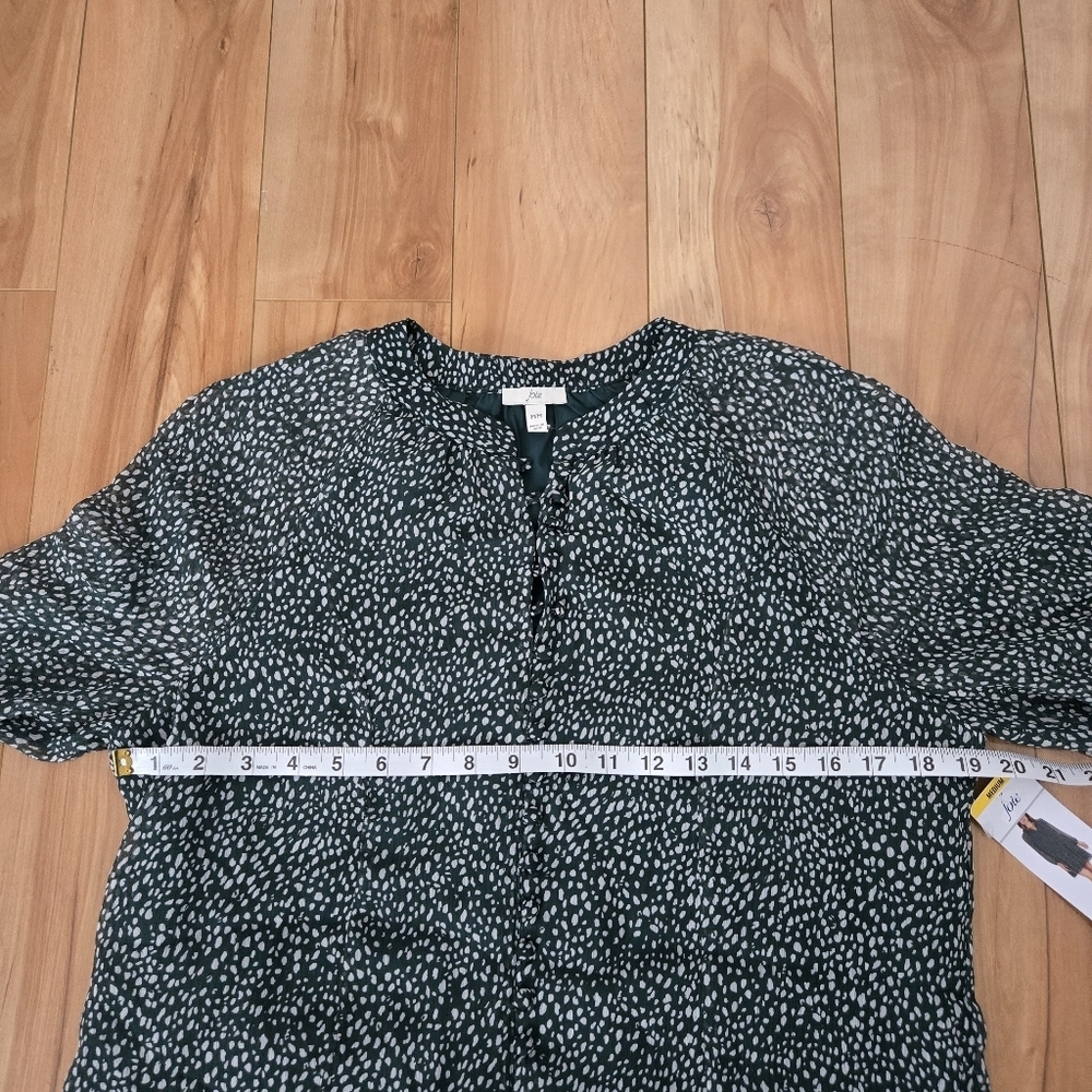 Joie Arctic Animal Spot Balloon Long Sleeve Green Dress sz MEDIUM - Picture 9 of 10